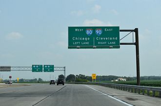 I-280 south at I-80/90/Ohio Tpk - Lake Twp