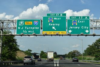 I-280 east at I-95/NJ Tpk - Kearny, NJ