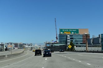 I-280 north ahead of Sixth Street in San Francisco, CA