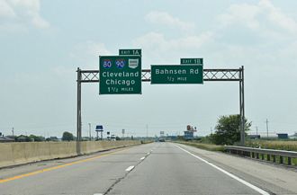 I-280 south at I-80/90/Ohio Tpk - Lake Twp