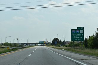 I-280 south at I-80/90/Ohio Tpk - Lake Twp