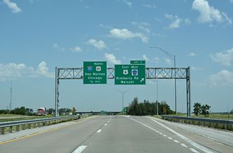 I-280/US 61 north at I-80/US 6 - Davenport, IA