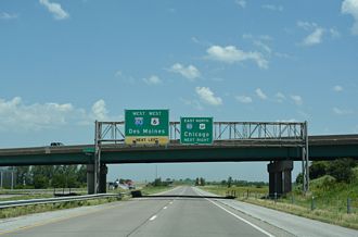 I-280/US 61 north at I-80/US 6 - Davenport, IA