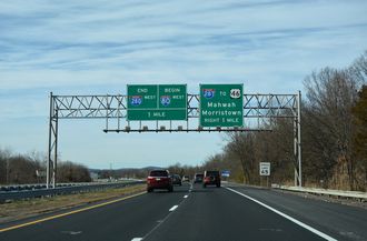 I-80 West at Interstate 287 at Parsippany-Troy Hills, New Jersey
