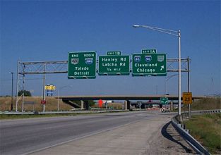 SR 420 north at I-80/90/Ohio Tpk and I-280 - Lemoyne