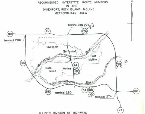 Quad Cities Recommended Interstate Route Numbers - 11/58