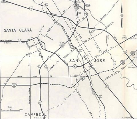 San Jose - 1968 California Official Map