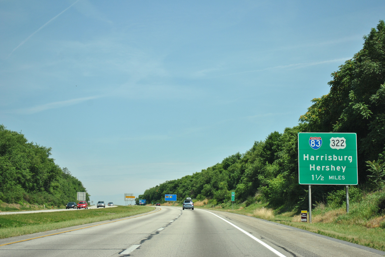 I-283 north at I-83/US 322 - Swatara Twp, PA