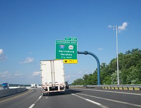 I-76/PA Tpk east at I-283 - Highspire