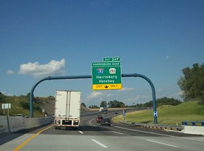 I-76/PA Tpk east at I-283 - Highspire