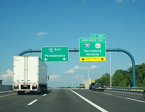 I-76/PA Tpk east at I-283 - Highspire