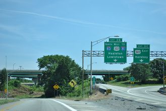 I-283 north at I-83/US 322 - Swatara Twp, PA