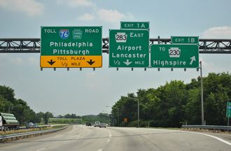 I-283 south at I-76/PA Tpk - Lower Swatara, Twp