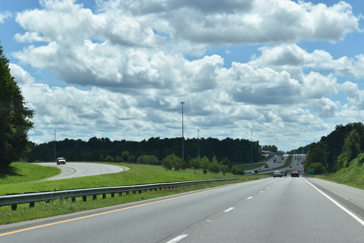 I-285/US 29-52-70 south at I-85 in Lexington, NC.