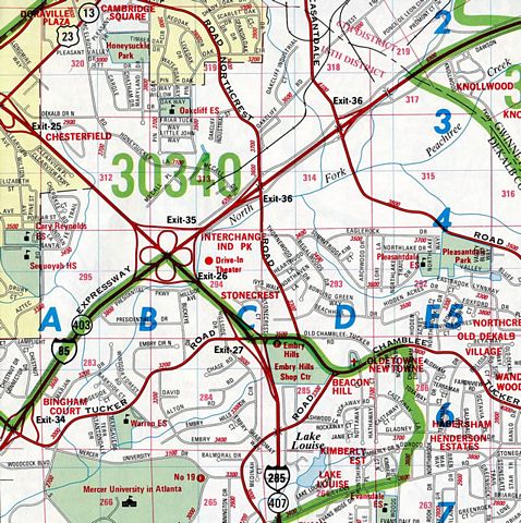 I-85/285 Atlanta - 1984 Map