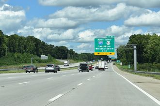 I-85/US 29-52-70 head northeast from Beltmont Rd to I-285 at Lexington, NC.