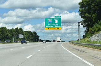I-85 North at Interstate 285 in Lexington, North Carolina