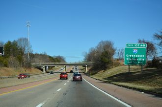 I-285/US 52 north at I-40 - Winston-Salem, NC