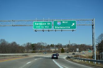 I-285/US 52 north at I-40 - Winston-Salem, NC