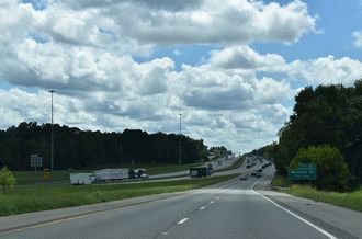 The south end of I-285 at Lexington, North Carolina.