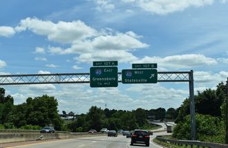 US 52 south at I-40/285 - Winston-Salem, NC
