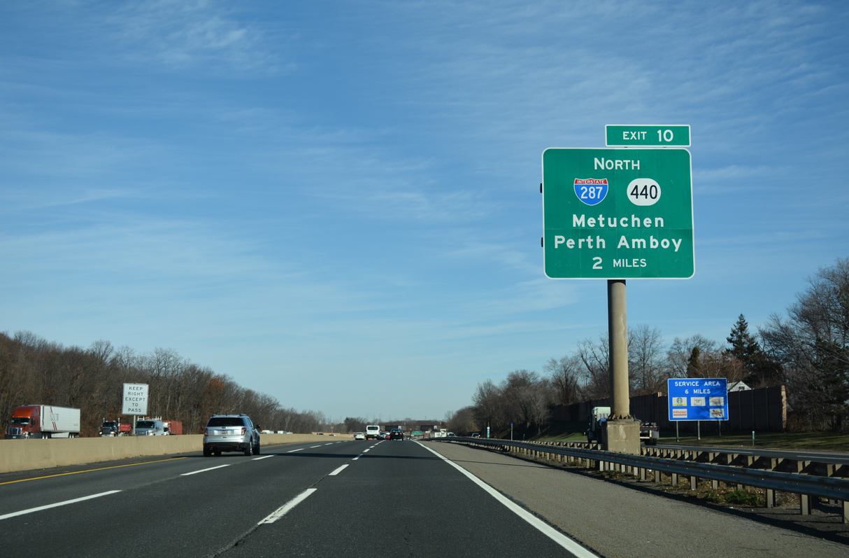 I-95/NJ Tpk north at I-287/Route 440 - Edison Twp