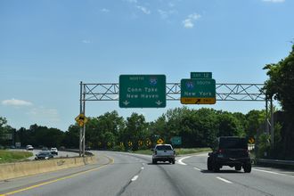 I-287 east at I-95 - Port Chester, NY