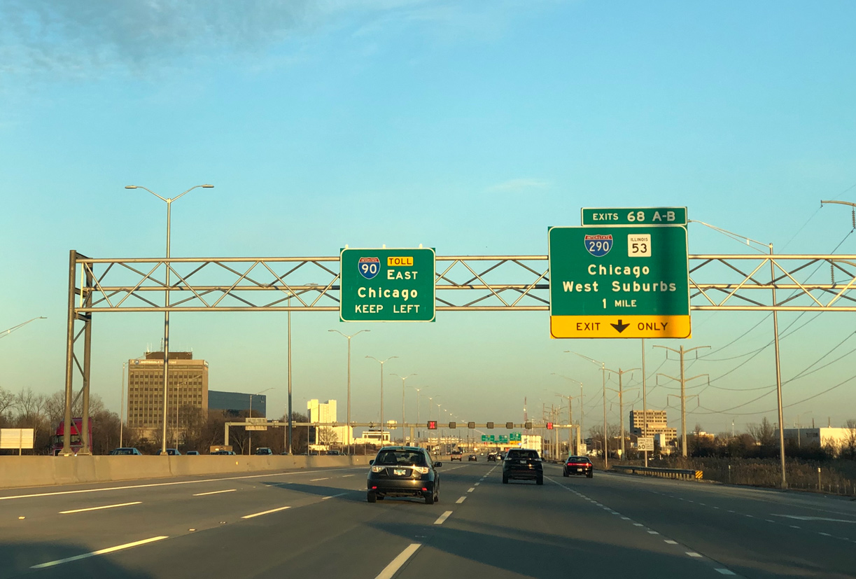I-90 east at I-290/IL 53 - Schaumburg