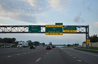 I-90/New York Thruway east at I-290 - Amherst, NY