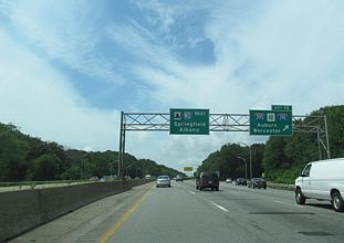 I-90/Mass Pike west at I-290/395 - Auburn, MA