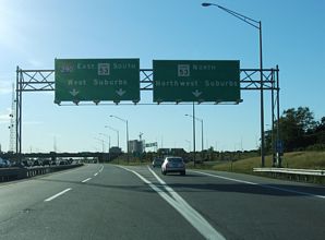 I-90 west at I-290/IL 53 - Rolling Meadows
