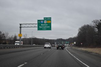 I-290 east one mile from Exit 12 A to Route 12 and I-90 in Auburn, MA.