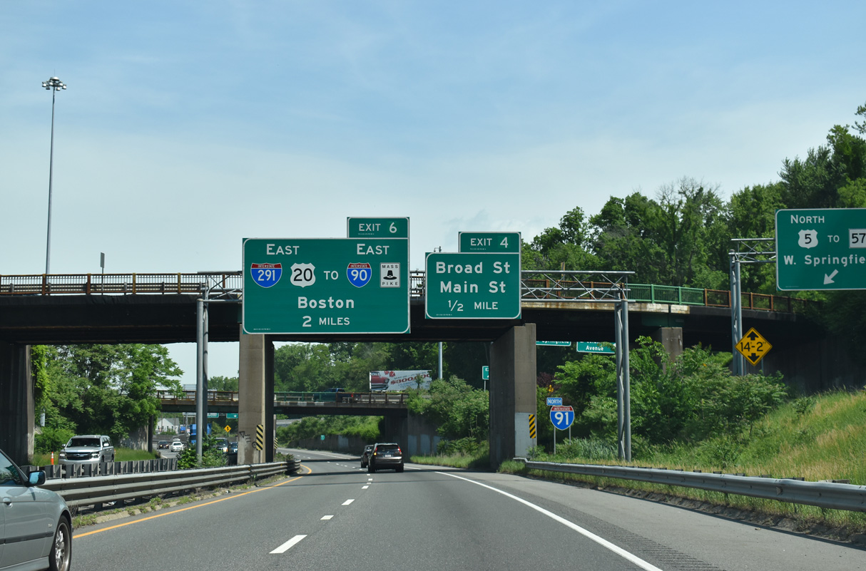 I-91 north at I-291/US 20 - Springfield, MA