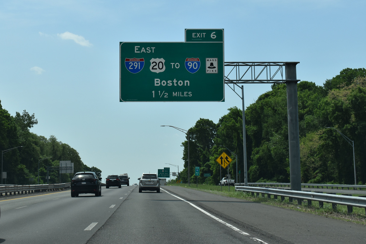 I-91 south at I-291/US 20 - Chicopee, MA