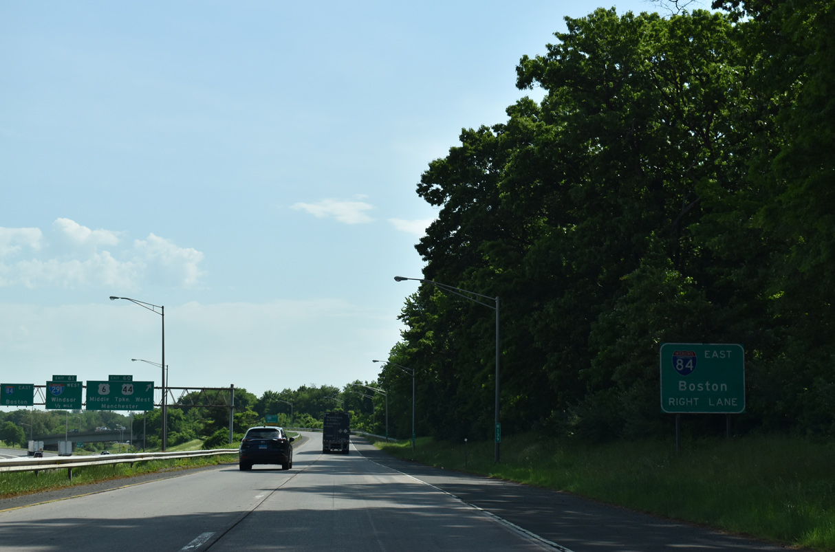 I-384 west at I-84/291 - Manchester, CT