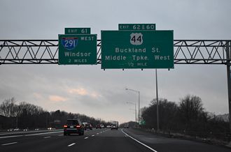 I-84 west at I-291 - Manchester, CT
