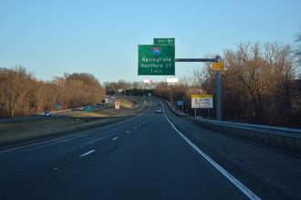 I-90/Mass Pike east at I-291 - Chicopee, MA