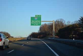 I-90/Mass Pike east at I-291 - Chicopee, MA