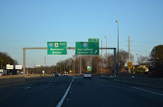 I-90/Mass Pike east at I-291 - Chicopee, MA