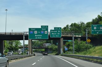 I-91 north at I-291/US 20 - Springfield, MA