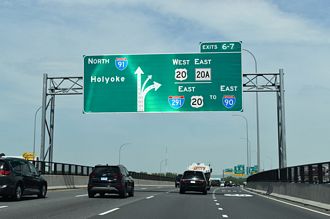 I-91 north at I-291/US 20 - Springfield, MA