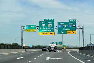 I-91 North at Interstate 291 in Springfield, Massachusetts