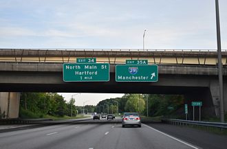 I-91 North at Interstate 291 in Windsor, Connecticut