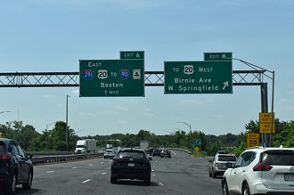 I-91 south at I-291/US 20 - Springfield, MA