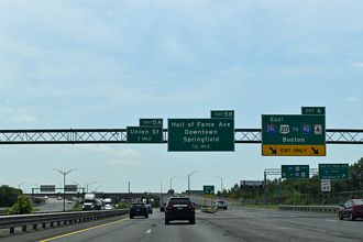 I-91 south at I-291/US 20 - Springfield, MA