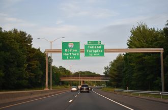 I-291 east at I-84 - Manchester, CT