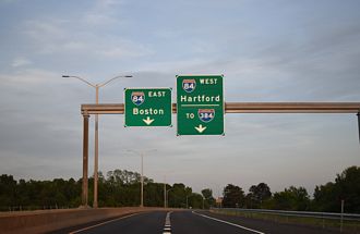 I-291 east at I-84 - Manchester, CT