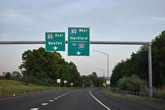 I-291 east at I-84 - Manchester, CT