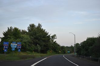 I-291 east at I-84 - Manchester, CT
