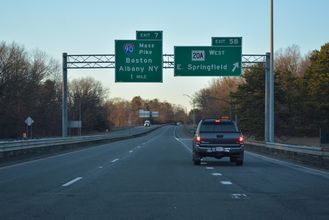 I-291 east at I-90/Mass Pike - Springfield, MA
